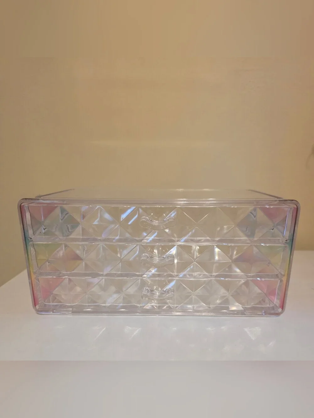 Haus Of Glam Clear Iridescent 3-Drawer